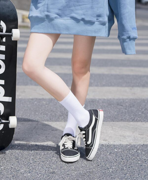 Womens Crew Socks Casual Athletic Gym LightWeight Thin Cotton Socks 5 Pairs - Image 2