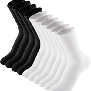 Womens Crew Socks Casual Athletic Gym LightWeight Thin Cotton Socks 5 Pairs