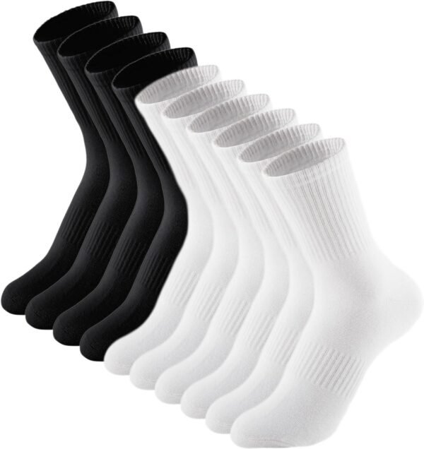 Womens Crew Socks Casual Athletic Gym LightWeight Thin Cotton Socks 5 Pairs
