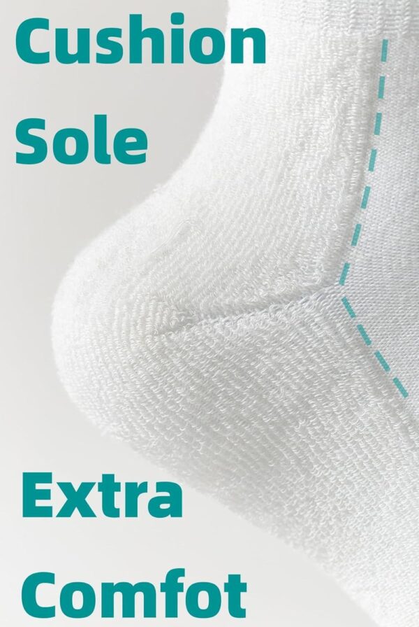 Womens Crew Socks Cushioned Cotton Striped Quarter Socks Vintage Retro Running Socks 6 Pairs - Image 2