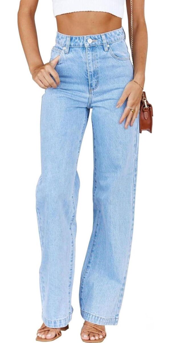 Womens Jeans Mid Waisted Straight Leg Loose Stretchy Lightweight Tummy Control Trendy Jeans for Women 2024