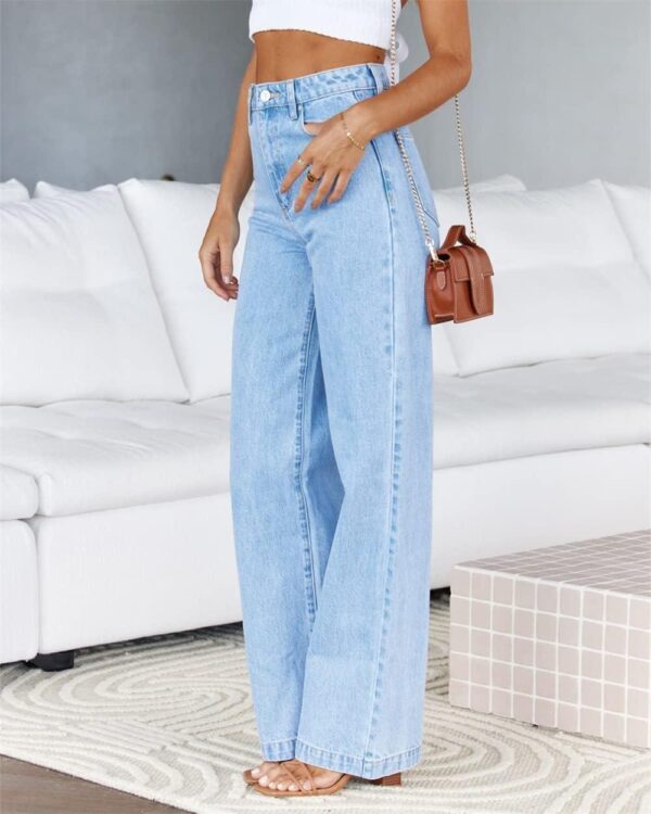 Womens Jeans Mid Waisted Straight Leg Loose Stretchy Lightweight Tummy Control Trendy Jeans for Women 2024 - Image 2