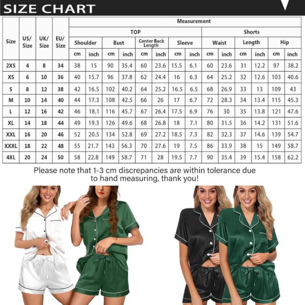 Womens Pajama Sets XS-4XL Silk Satin Pajamas Set Floral 2Pcs Pj Sets Button Down Pjs Set Sleepwear Loungewear - Image 5