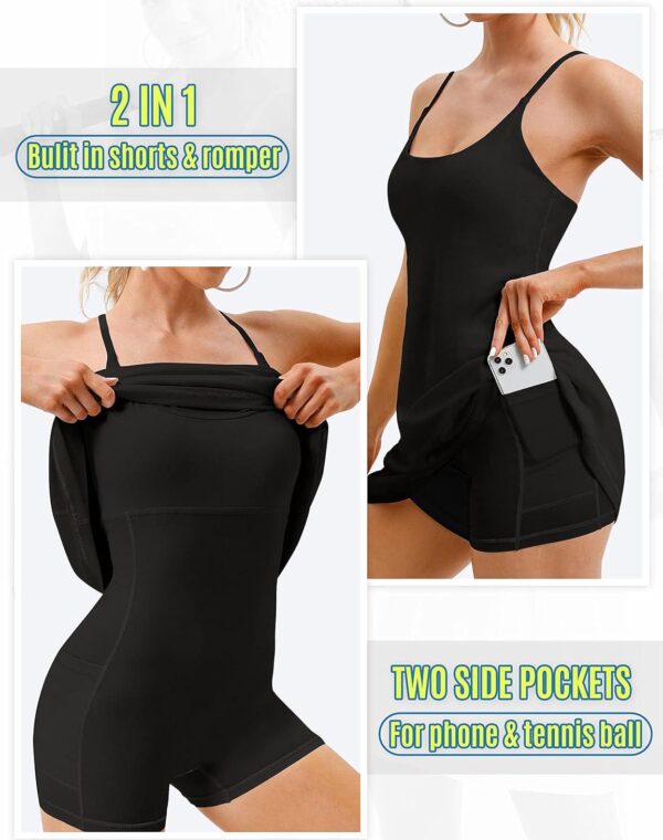 Womens Tennis Dress, Workout Dress with Built-in Bra and Shorts Pockets Summer Dress for Golf Athletic Dresses for Women - Image 3