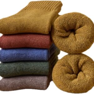 Womens Wool Socks, 5 Pairs Thick Winter Warm Socks, Soft Thermal Socks Gifts for Women