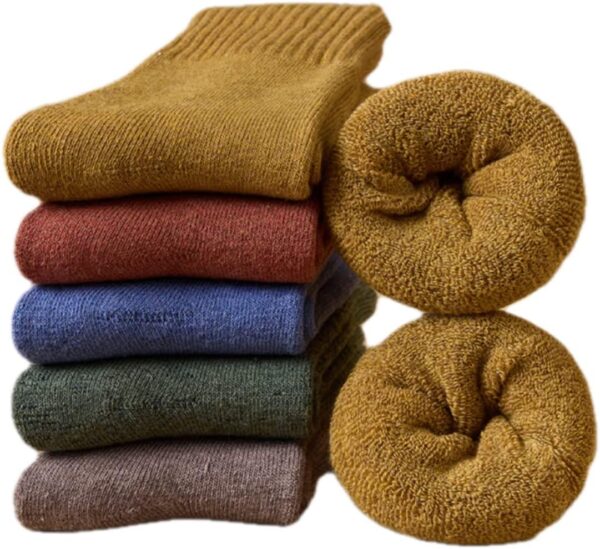 Womens Wool Socks, 5 Pairs Thick Winter Warm Socks, Soft Thermal Socks Gifts for Women