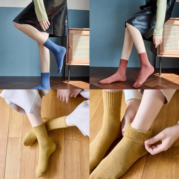 Womens Wool Socks, 5 Pairs Thick Winter Warm Socks, Soft Thermal Socks Gifts for Women - Image 7