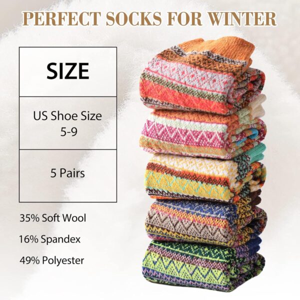 Wool Socks - Wool Socks for Women, Womens Wool Socks, Warm Socks for Women Men, Thick Winter Socks Cozy Socks - Image 4