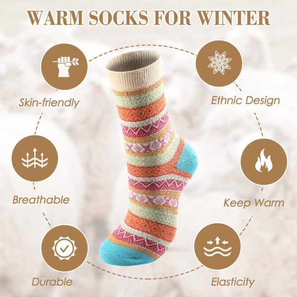 Wool Socks - Wool Socks for Women, Womens Wool Socks, Warm Socks for Women Men, Thick Winter Socks Cozy Socks - Image 5