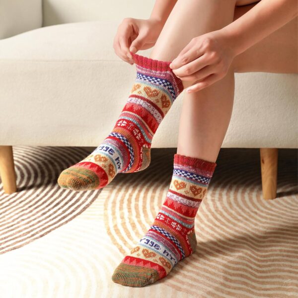 Wool Socks for Women - Womens Wool Socks Winter Warm Wool Socks Men Cozy Knit Socks Boots Socks for Women - Image 6