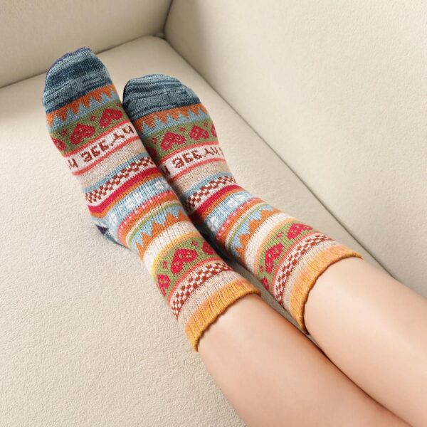 Wool Socks for Women - Womens Wool Socks Winter Warm Wool Socks Men Cozy Knit Socks Boots Socks for Women - Image 8