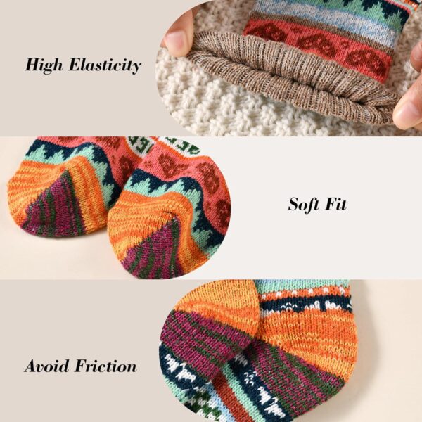 Wool Socks for Women - Womens Wool Socks Winter Warm Wool Socks Men Cozy Knit Socks Boots Socks for Women - Image 4