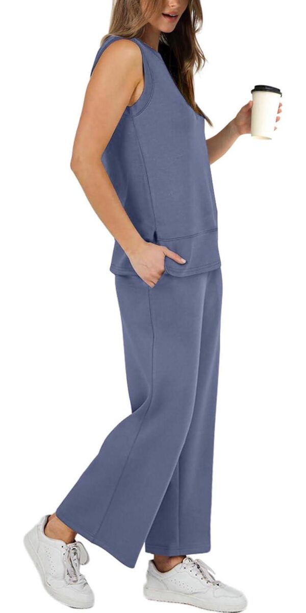 XIEERDUO Women's 2 Piece Outfits Summer Travel Tracksuit Wide Leg Pants Matching Sets Loose Loungewear S-3XL - Image 4