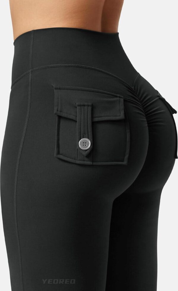 YEOREO Flare Leggings with Pockets for Women Brittany Leggings Workout Leggings for Women Butt Lifting Gym Yoga Leggings - Image 5