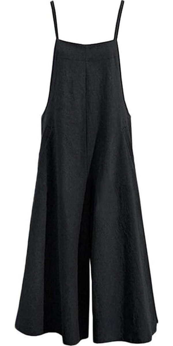 YESNO Women Casual Loose Long Bib Pants Wide Leg Jumpsuits Baggy Cotton Rompers Overalls with Pockets PZZTYP2 - Image 4
