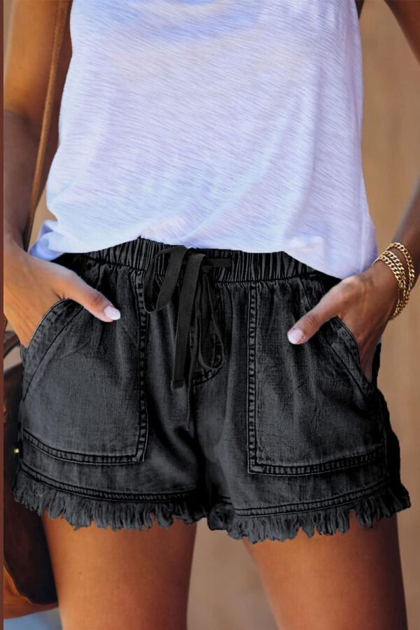 YOCUR Womens Lightweight Shorts Casual Baggy Trendy Short Pants Elastic Waist Drawstring Comfy Shorts - Image 2
