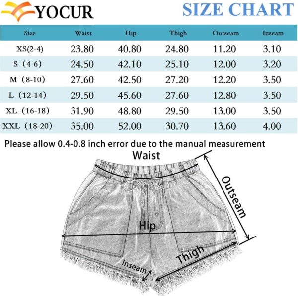 YOCUR Womens Lightweight Shorts Casual Baggy Trendy Short Pants Elastic Waist Drawstring Comfy Shorts - Image 5
