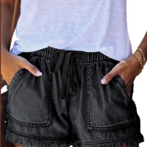 YOCUR Womens Lightweight Shorts Casual Baggy Trendy Short Pants Elastic Waist Drawstring Comfy Shorts