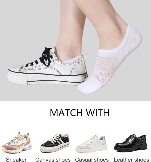 YZKKE No Show Socks Womens Cotton Low Cut Non Slip Casual Socks Invisible Flat Boat Liner Socks 8Pairs - Image 4