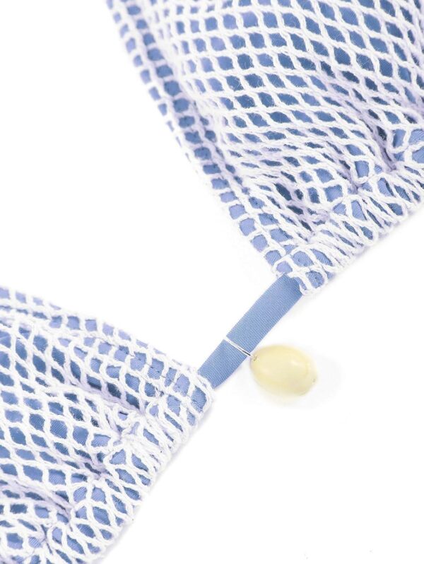 ZAFUL Women's Triangle Bikini Multiway Fishnet Tie Side Bandeau Halter String Bikini Set Two Piece Swimsuit Bathing Suits - Image 4