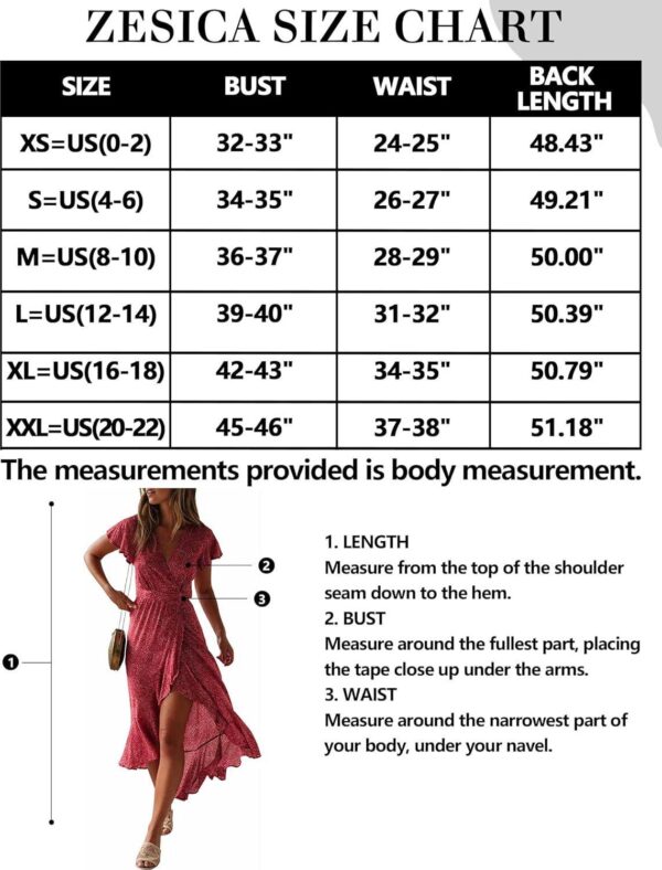 ZESICA Women's 2024 Bohemian Floral Printed Wrap V Neck Short Sleeve Split Beach Party Maxi Dress - Image 6
