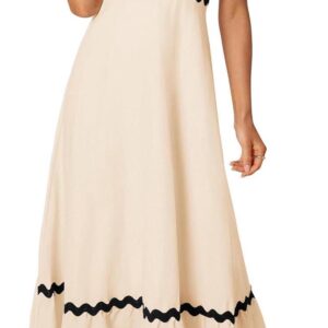 ZESICA Women's 2024 Summer Spaghetti Straps Sleeveless Backless Sundress Flowy Smocked Lace Swing A Line Midi Dress