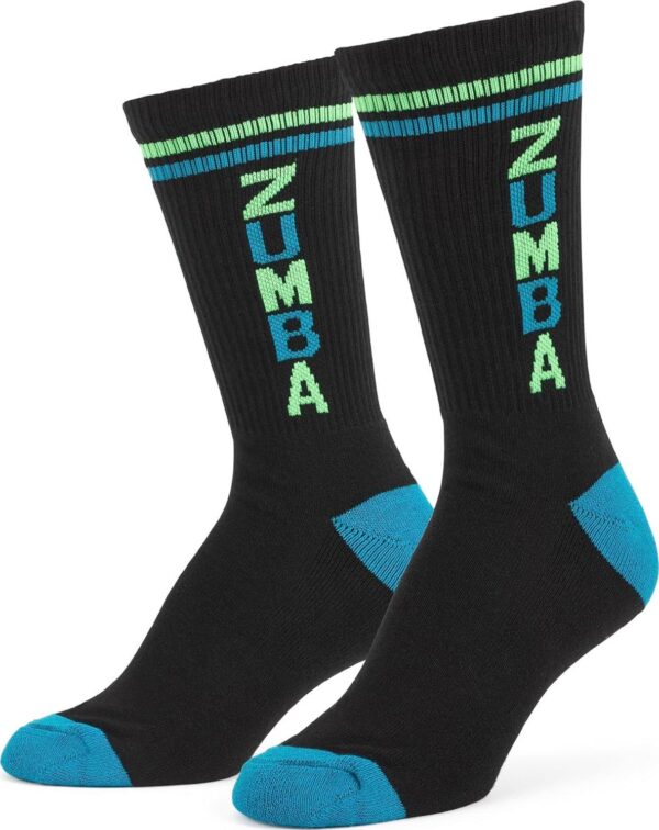 ZUMBA Women s Fired Up High Socks, Bold Black, 2 PK