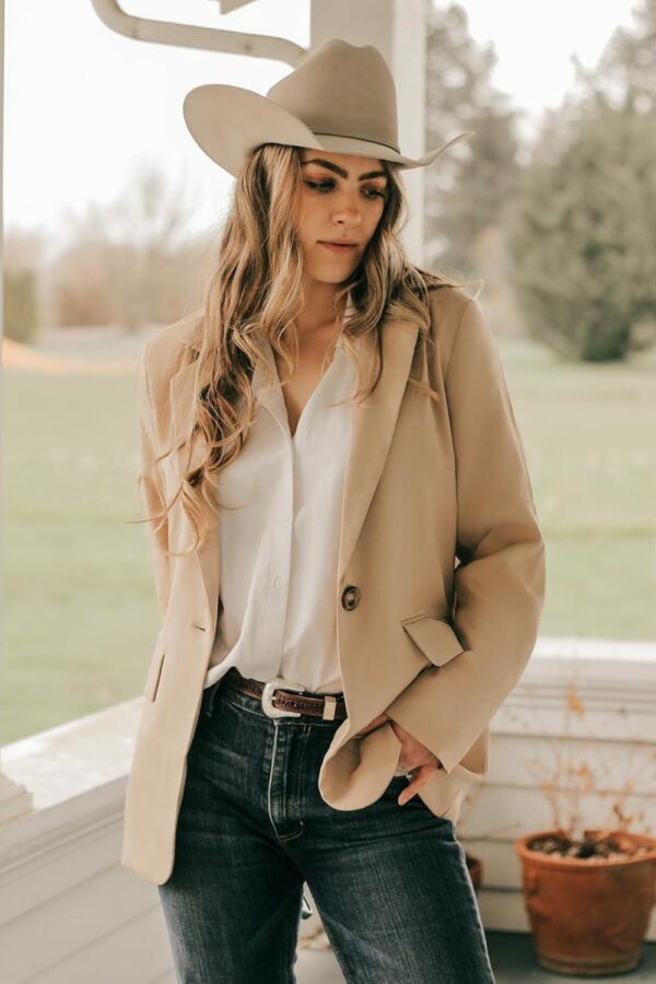 Zeagoo Womens Casual Blazers Pockets Long Sleeve Open Front Work Office Jackets Lapel Button Long Blazer Suit for Bussiness - Image 3