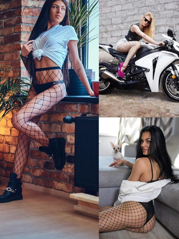 Zhanmai 8 Pairs Women Fishnet Stockings Tights Pantyhose Thigh High Stockings Waist Fishnets - Image 4