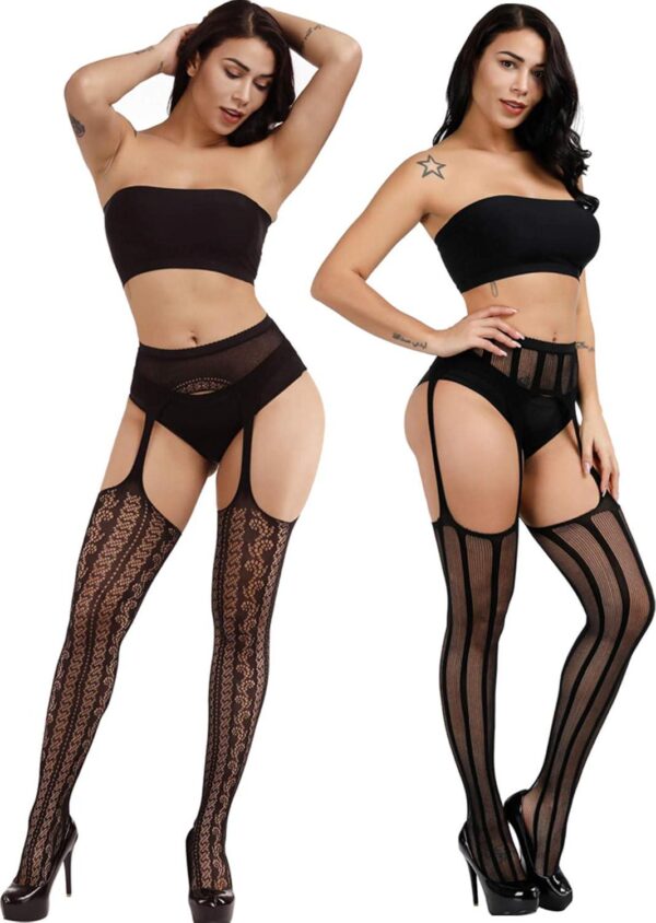 Zhanmai 8 Pairs Women Fishnet Stockings Tights Pantyhose Thigh High Stockings Waist Fishnets - Image 6