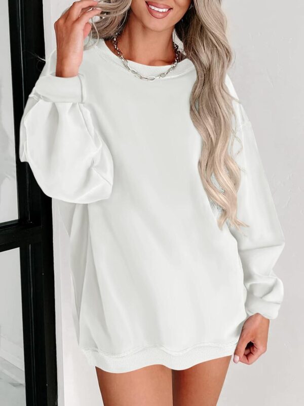 Zwurew Womens Oversized Sweatshirts Crew Neck Pullover Sweaters Casual Comfy Fall Fashion Outfits Clothes 2024 - Image 2