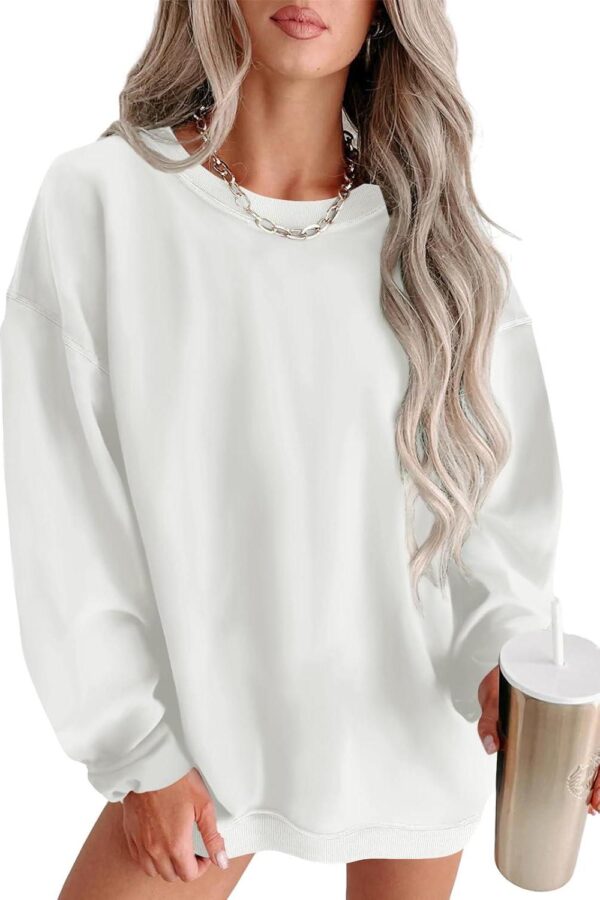 Zwurew Womens Oversized Sweatshirts Crew Neck Pullover Sweaters Casual Comfy Fall Fashion Outfits Clothes 2024