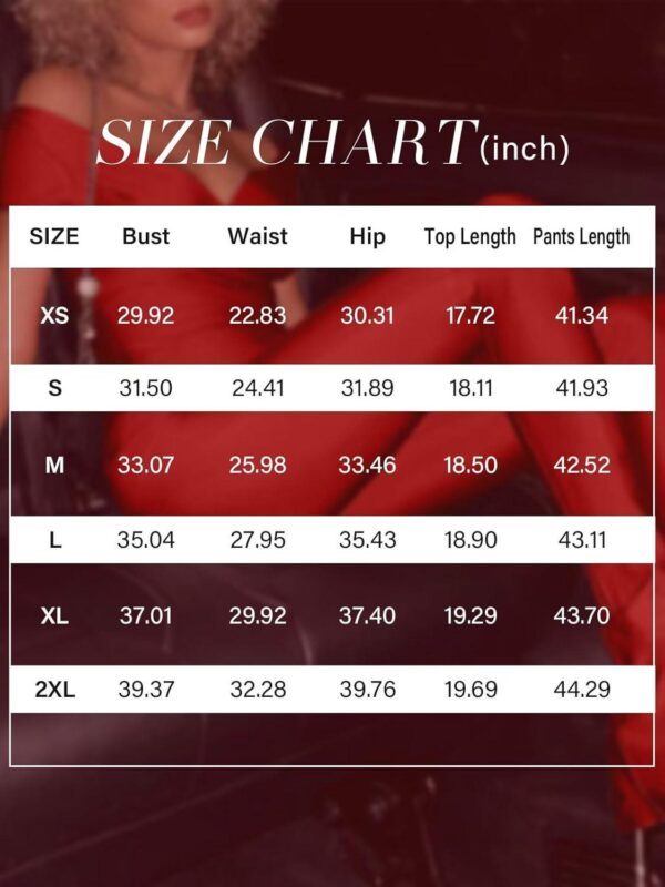 acelyn 2 Piece Outfits for Women Sexy Off Shoulder Tops Bodycon Flared Pant Sets Club Outfits Tracksuit - Image 7