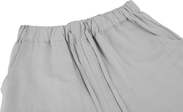 loveimgs Women's Casual Wide Leg Elastic Waist Loose Lightweight Summer Linen Beach Pants Drawstring - Image 3