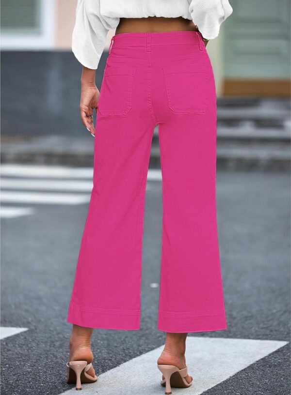 luvamia Wide Leg Jeans for Women Trendy High Waisted Flare Jeans Cropped Denim Pants Stretchy Baggy with Patch Pockets - Image 4