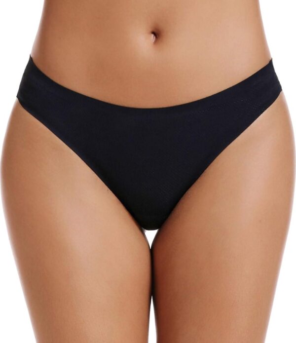 voenxe Seamless Women Underwear Thongs,No Show Ladies Thong,No Line Breathable Comfortable Panties Undies for Women 5-Pack - Image 3