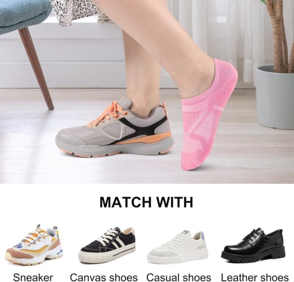 wernies No Show Socks Women - 8 Pairs Ankle Socks for Women, Low Cut Socks Short Cotton Socks, Invisible Casual Socks - Image 7