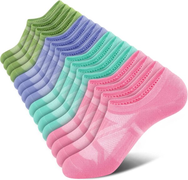 wernies No Show Socks Women - 8 Pairs Ankle Socks for Women, Low Cut Socks Short Cotton Socks, Invisible Casual Socks